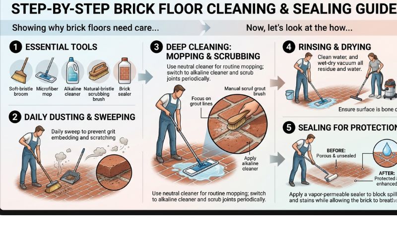 Are Brick Floors Easy To Clean